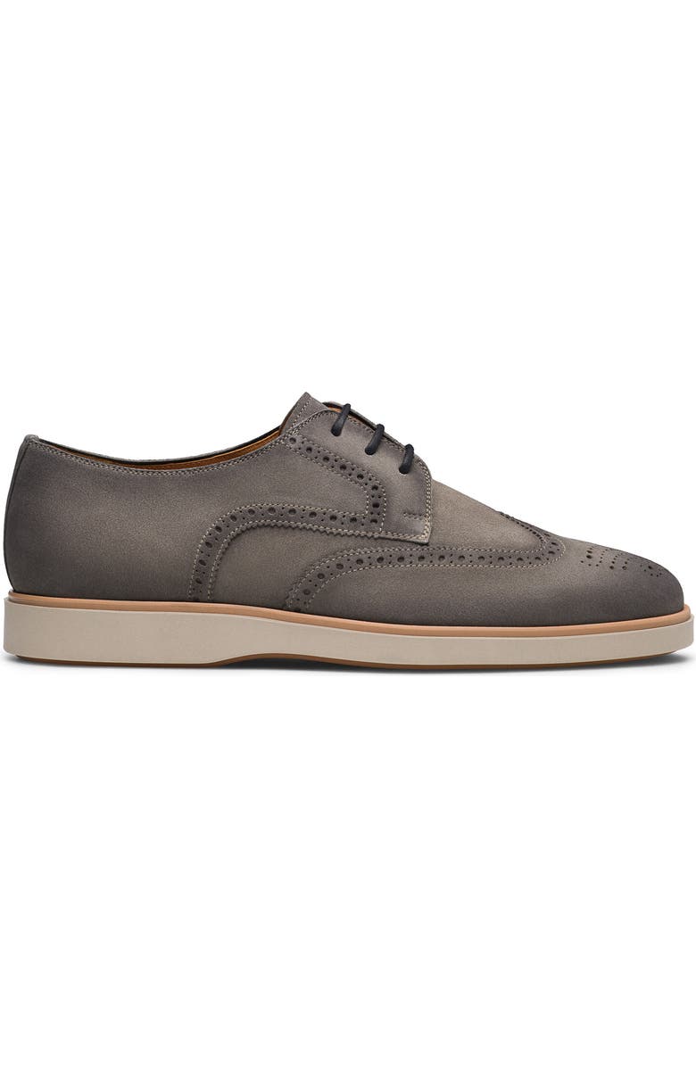 Magnanni Leonel II Wingtip Derby, Alternate, color, Grey Suede