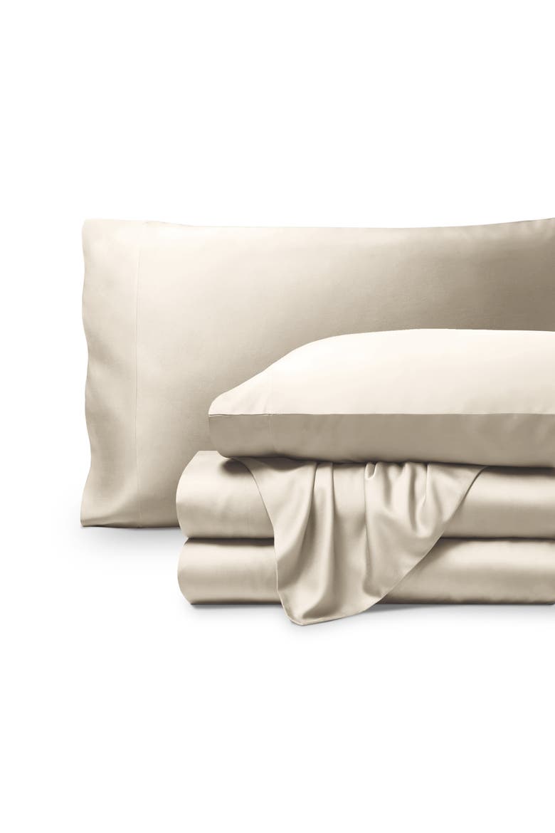 Cooling Rayon Sheet Set - Split Head King, Main, color, Sand