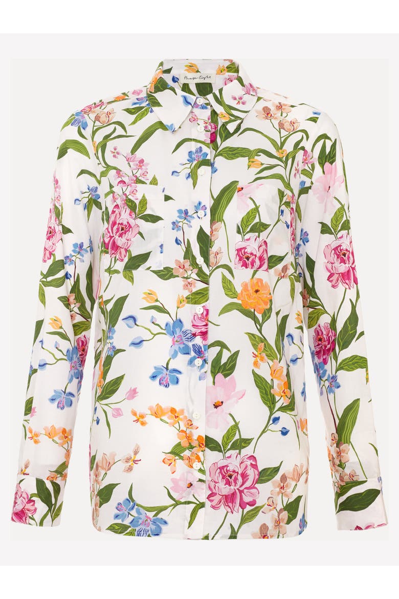 Long Sleeve Relaxed Fit Shirt, Alternate, color, Ivory Multi