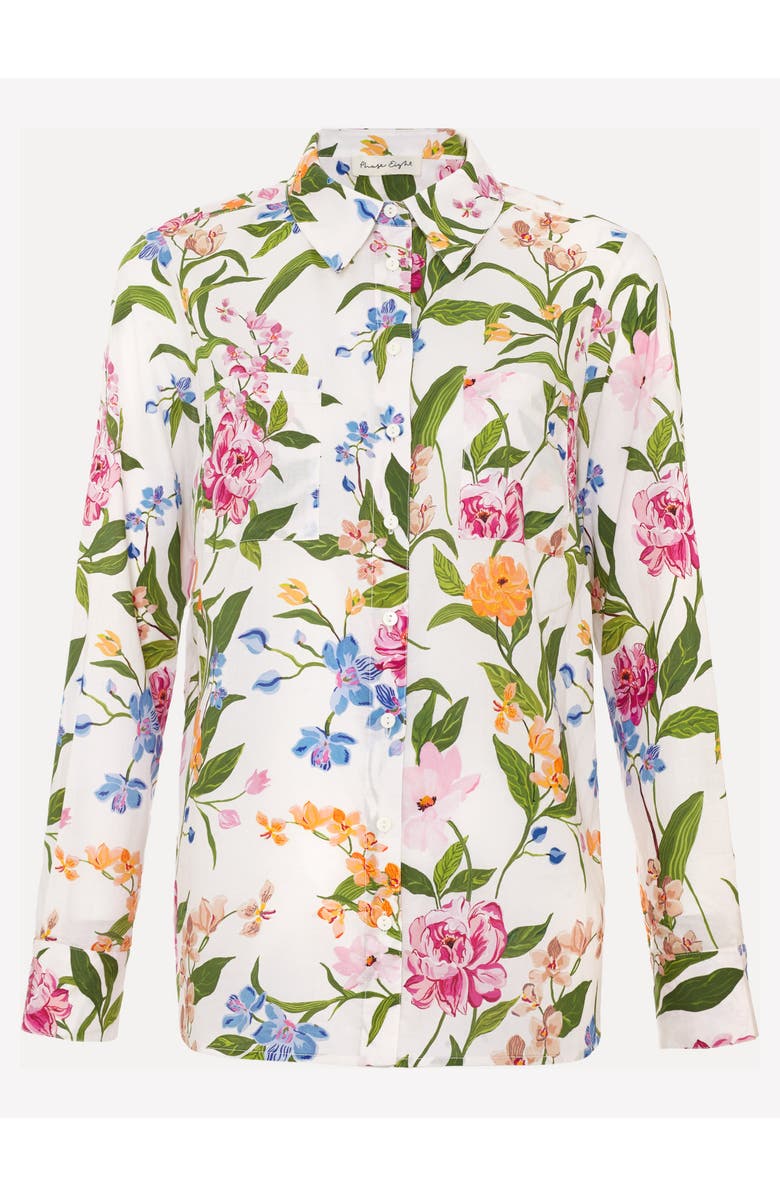 Phase Eight Long Sleeve Relaxed Fit Shirt, Alternate, color, Ivory Multi
