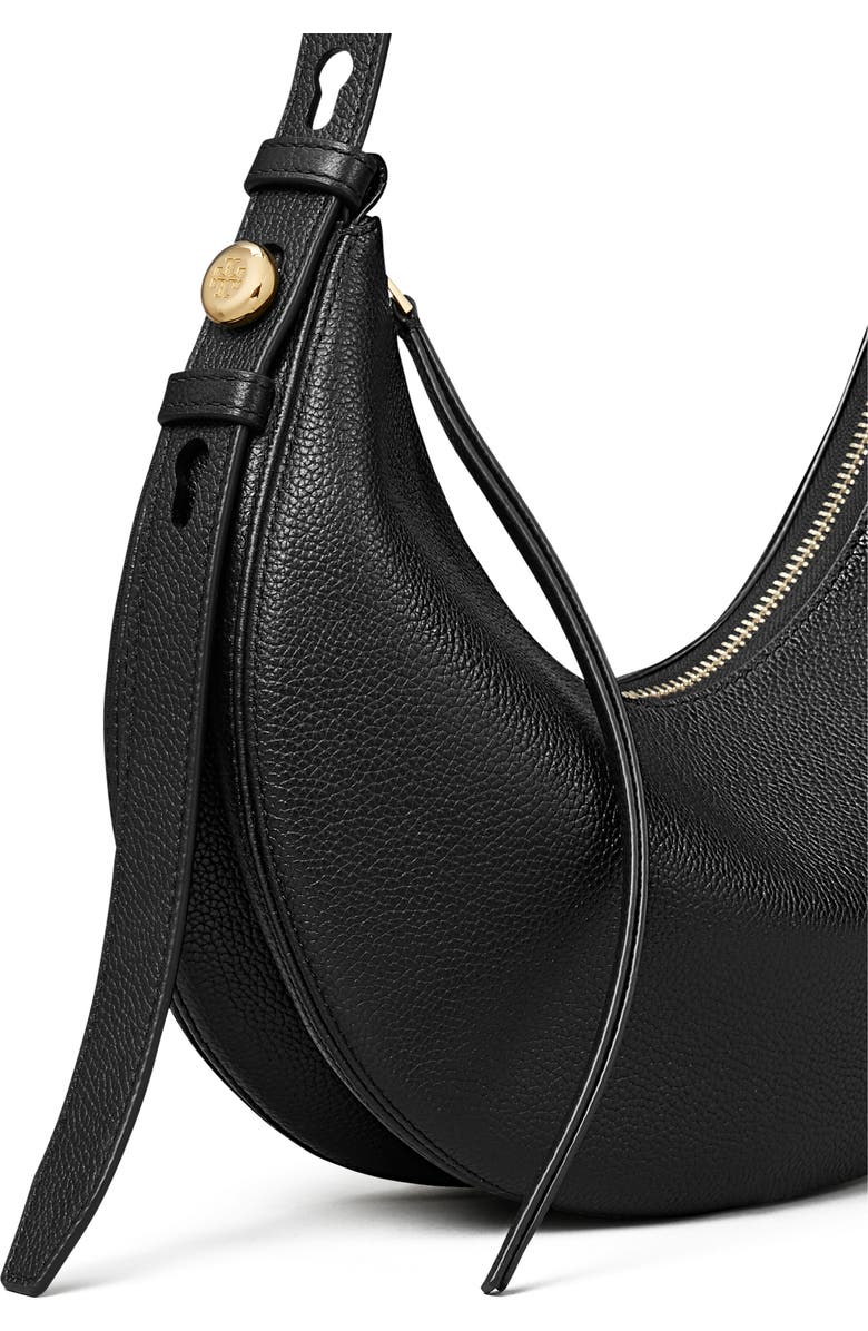 Tory Burch Romy Half Moon Shoulder Bag, Alternate, color, Black