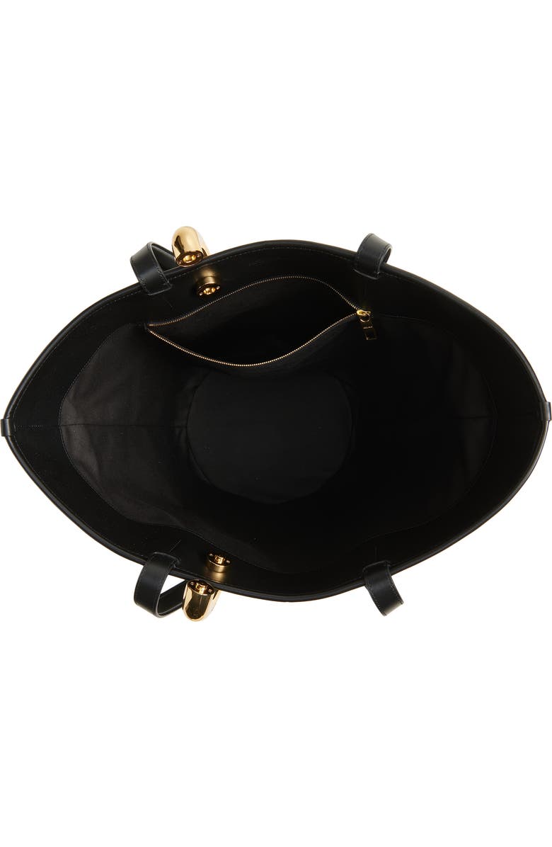 Jacquemus Le Bambolo Nylon Asymmetric Bucket Bag, Alternate, color, Black 990