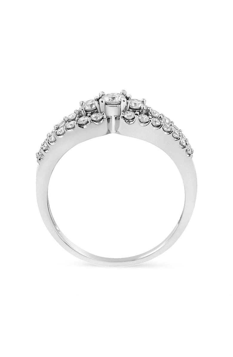 Haus of Brilliance 10K White Gold 1/2 Cttw Three Stone Split Shank Band Ring, Alternate, color, White