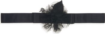 Satin & Organza Flower Choker Necklace