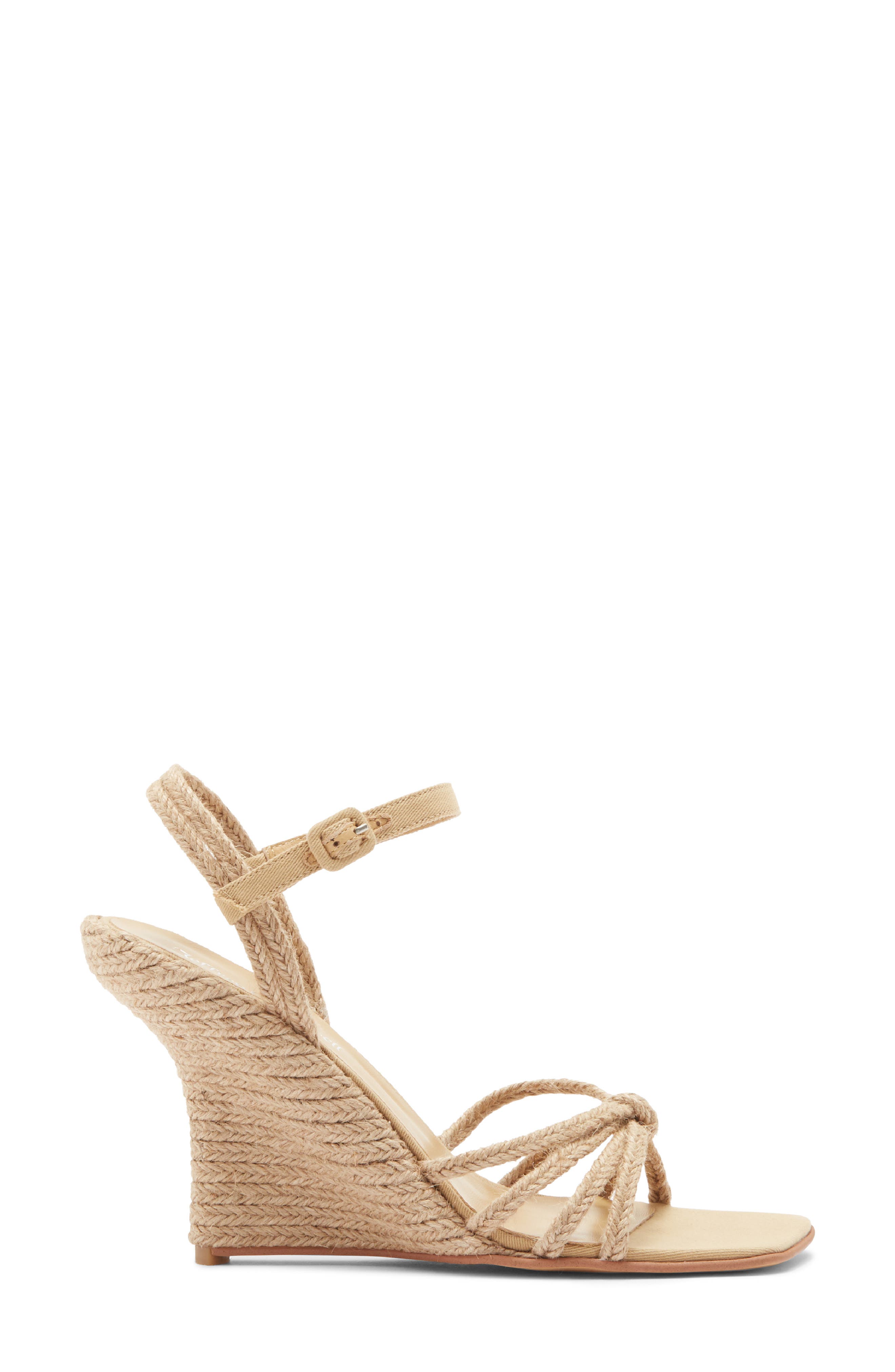 Jeffrey Campbell Harvester Ankle Strap Wedge Sandal, Alternate, color, Tan Jute