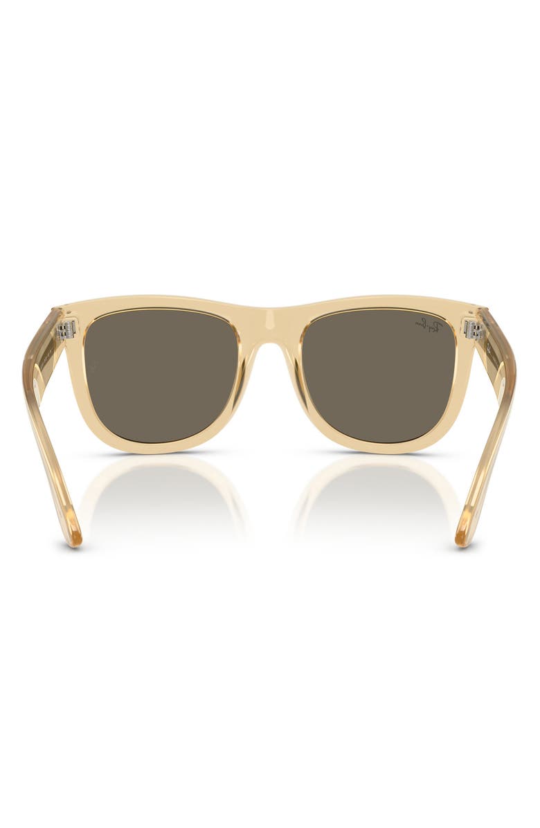 Ray-Ban Boyfriend Reverse 56mm Square Sunglasses, Alternate, color, Opal Yellow / Brown Gold