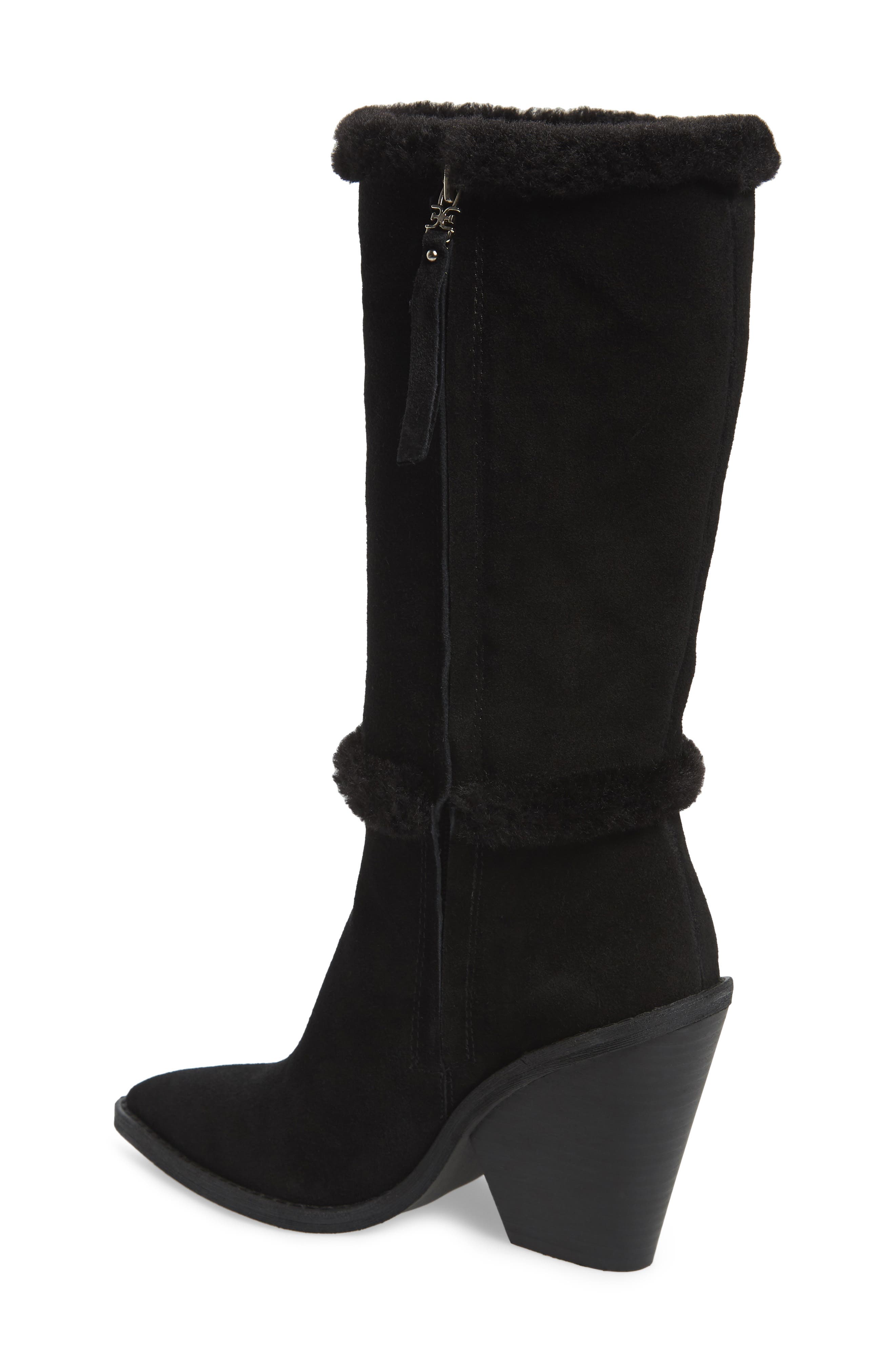 Sam Edelman Ilsa Faux Fur Trim Block Heel Boot, Alternate, color, 