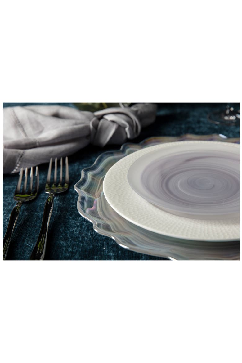La Jolla Set of 4 Glass Salad/Dessert Plates, Alternate, color, GREY