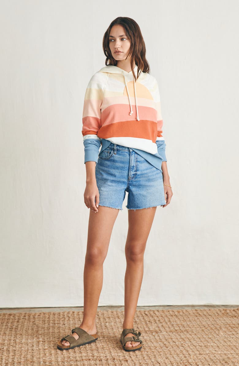 Faherty Soleil Stripe Cotton Hoodie, Alternate, color,