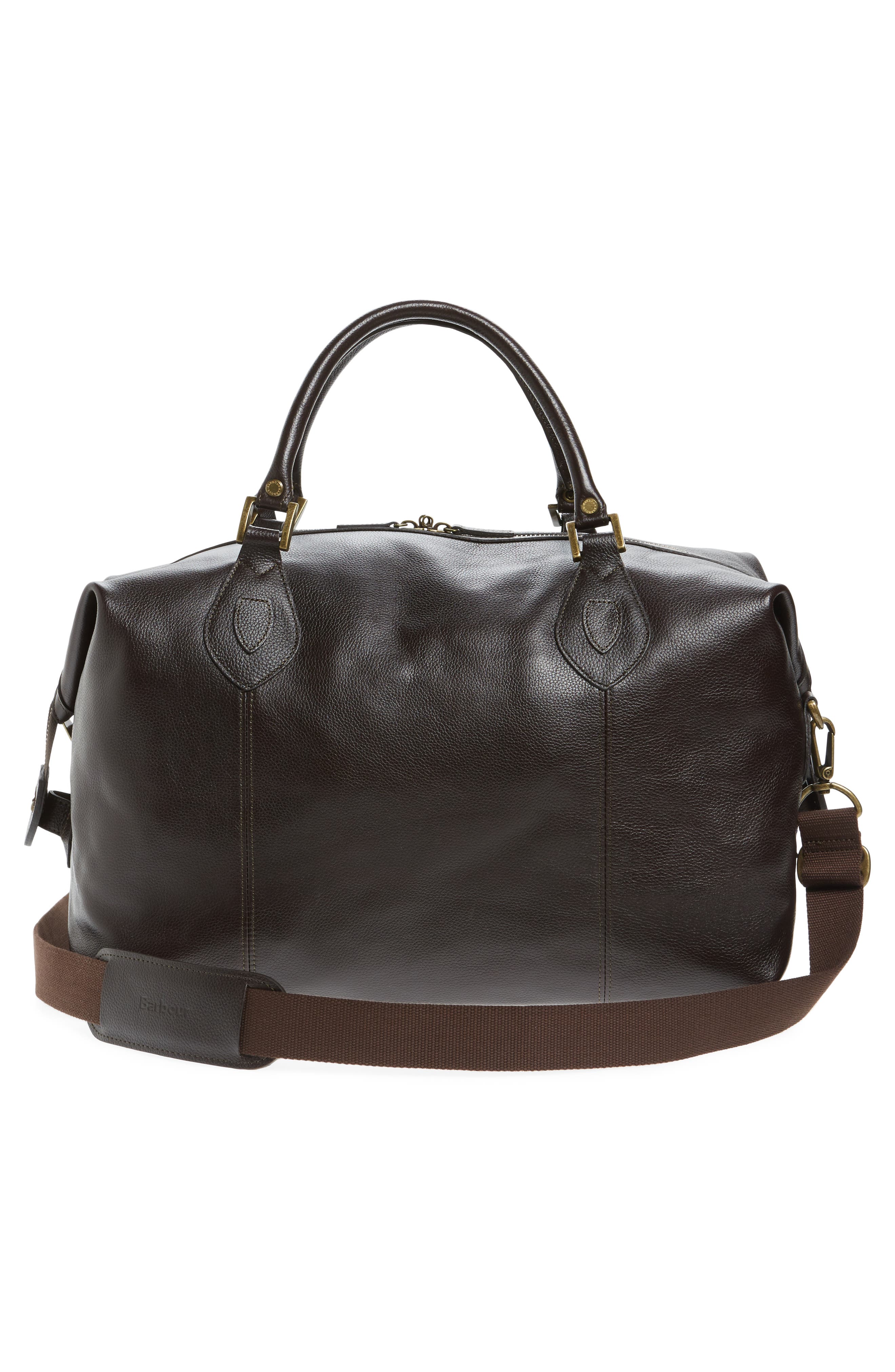 Barbour Leather Travel Bag, Alternate, color, 