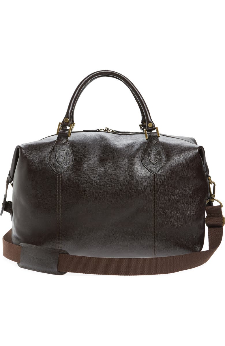 Barbour Leather Travel Bag, Alternate, color,