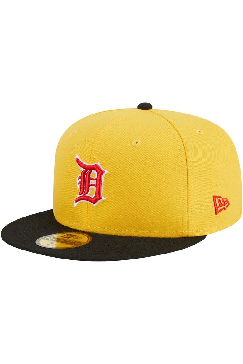 Men's New Era Yellow/Black Detroit Tigers Grilled 59FIFTY Fitted Hat, Alternate, color, Yellow