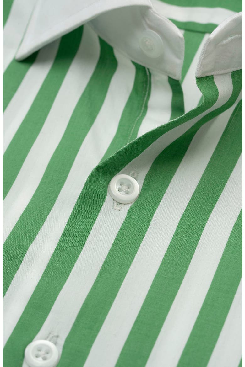 Bold Striped Pima Cotton Shirt, Alternate, color, Green Bold Striped