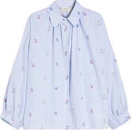 Weekend Max Mara Gilly Stripe Embroidered Button-Up Shirt