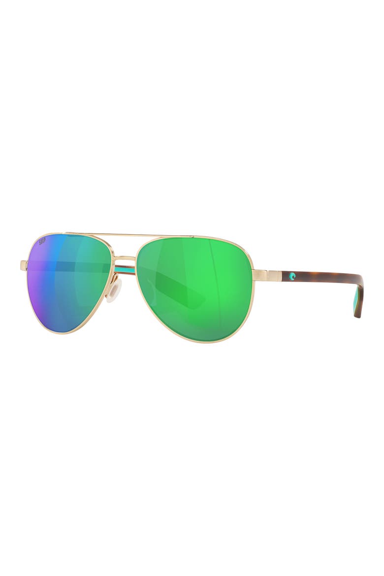 Peli 57mm Polarized Pilot Sunglasses, Main, color, GREEN
