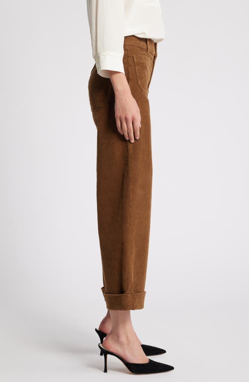 Frame Womens Khaki Green Plazzo Wide-leg High-rise Stretch-denim Blend Jeans In Toast