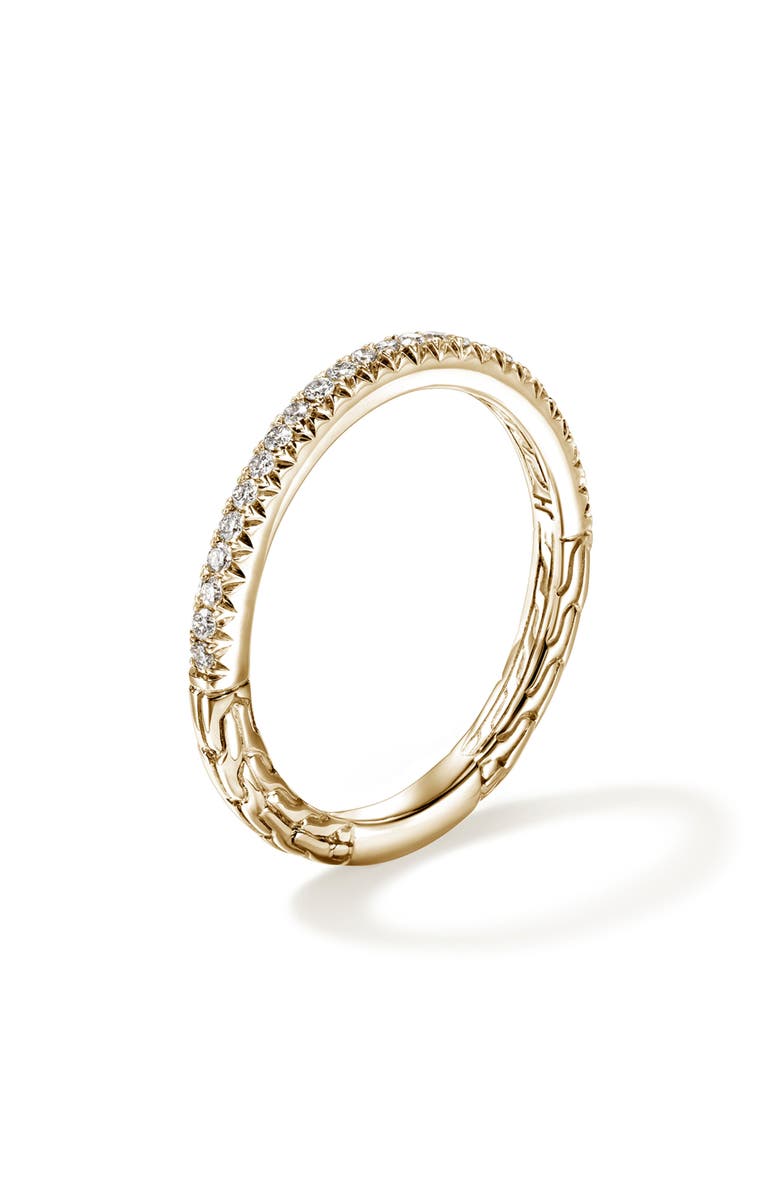 John Hardy JH Essential Pavé Band Ring, Gold, Diamonds, 2mm, Alternate, color, Gold