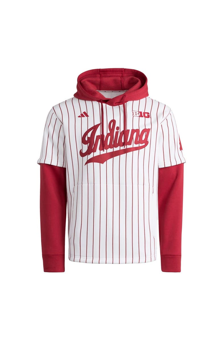adidas Men's adidas White/Crimson Indiana Hoosiers Baseball Hoodie, Alternate, color, 