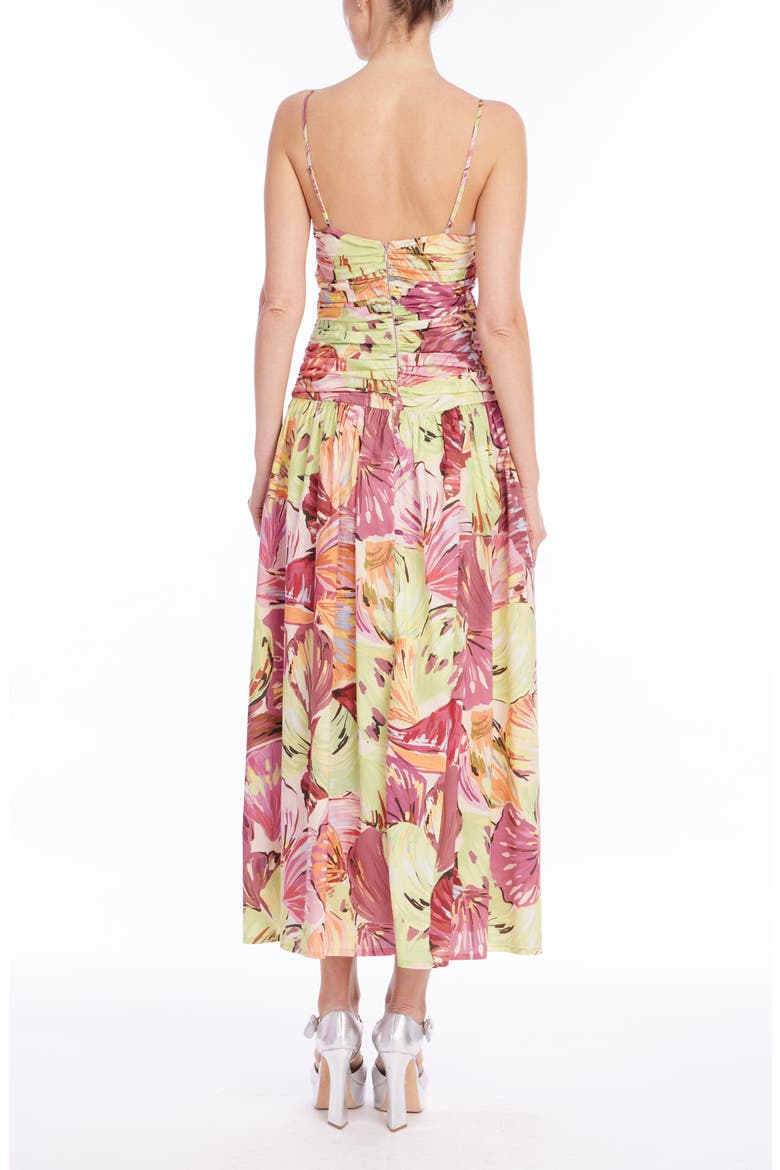 Floral Print Midi Dress, Alternate, color, PINK MULTI