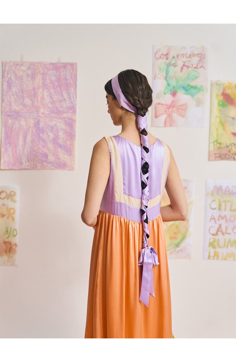 Lost Pattern "La Collectionneuse" Silk Ribbon Scarf, Alternate, color, Purple