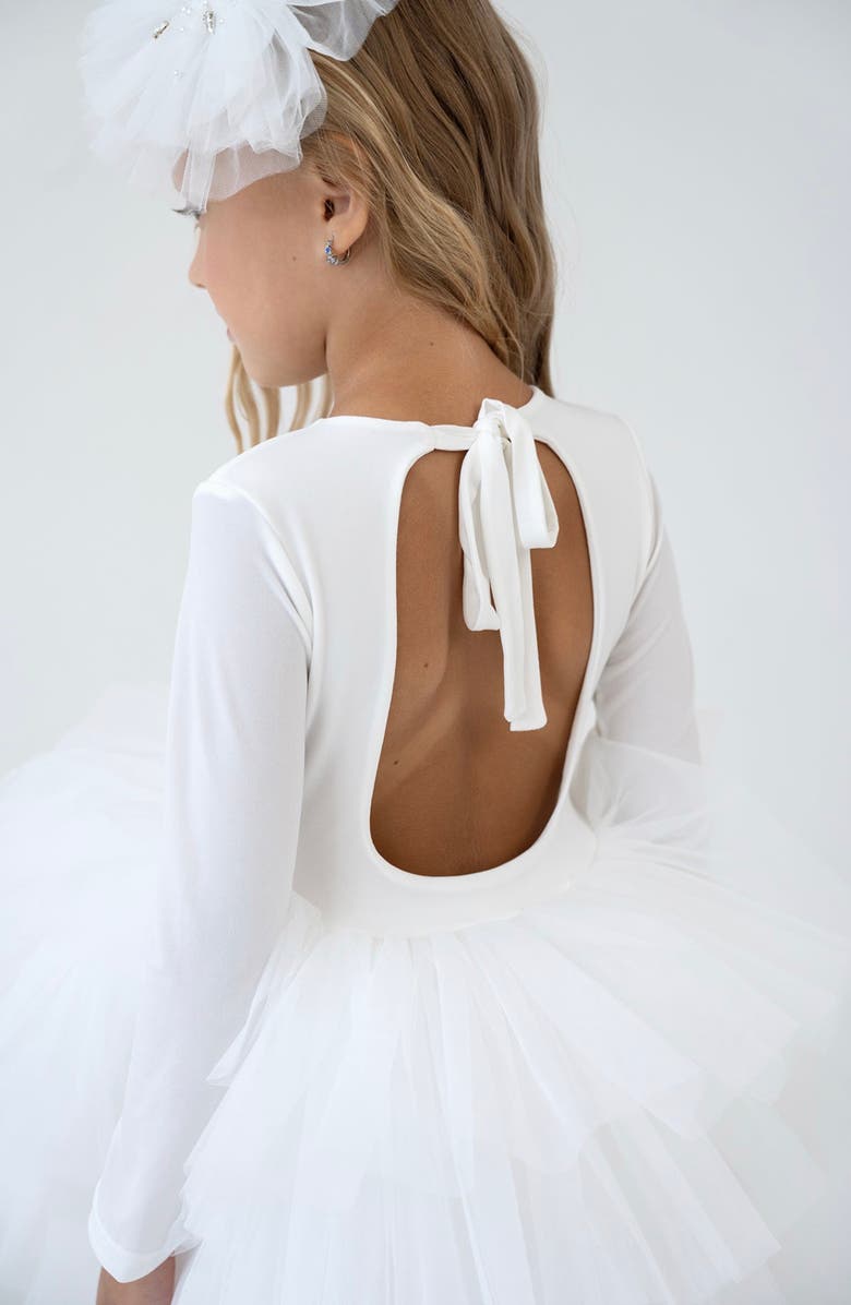 Mini Celebrities Ivy Open Back Fluffy Tutu Dress, Alternate, color, White Lily