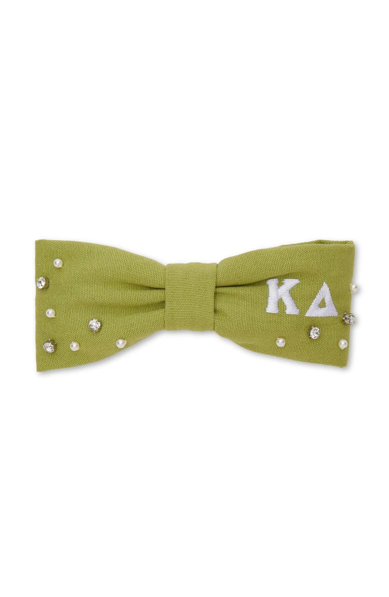 Lele Sadoughi Kappa Delta Riley Bow, Main, color, Olive 300