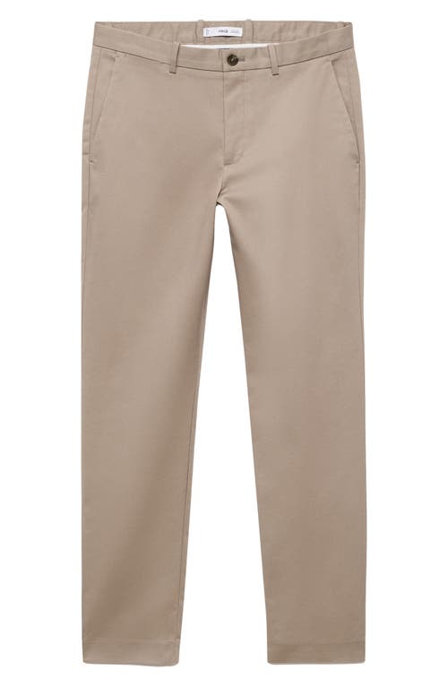 Mango Dublino Slim Fit Flat Front Stretch Stretch Chinos In Neutral