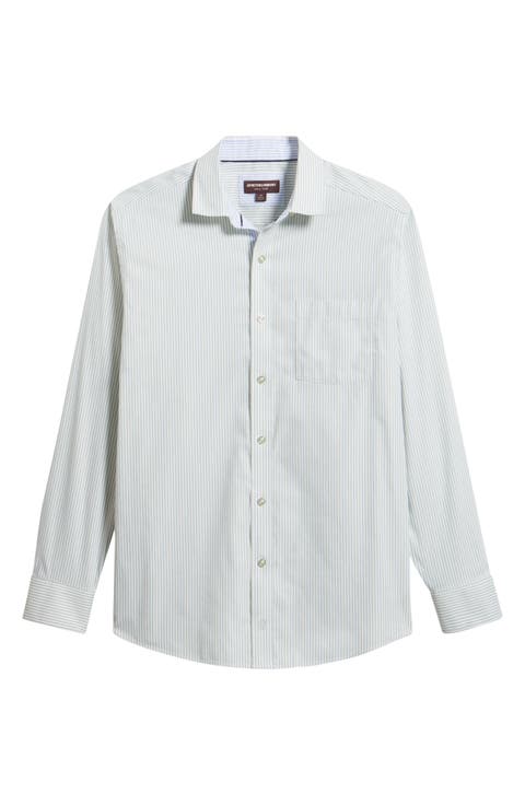 Ovation Stripe Non-Iron Stretch Cotton Button-Up Shirt