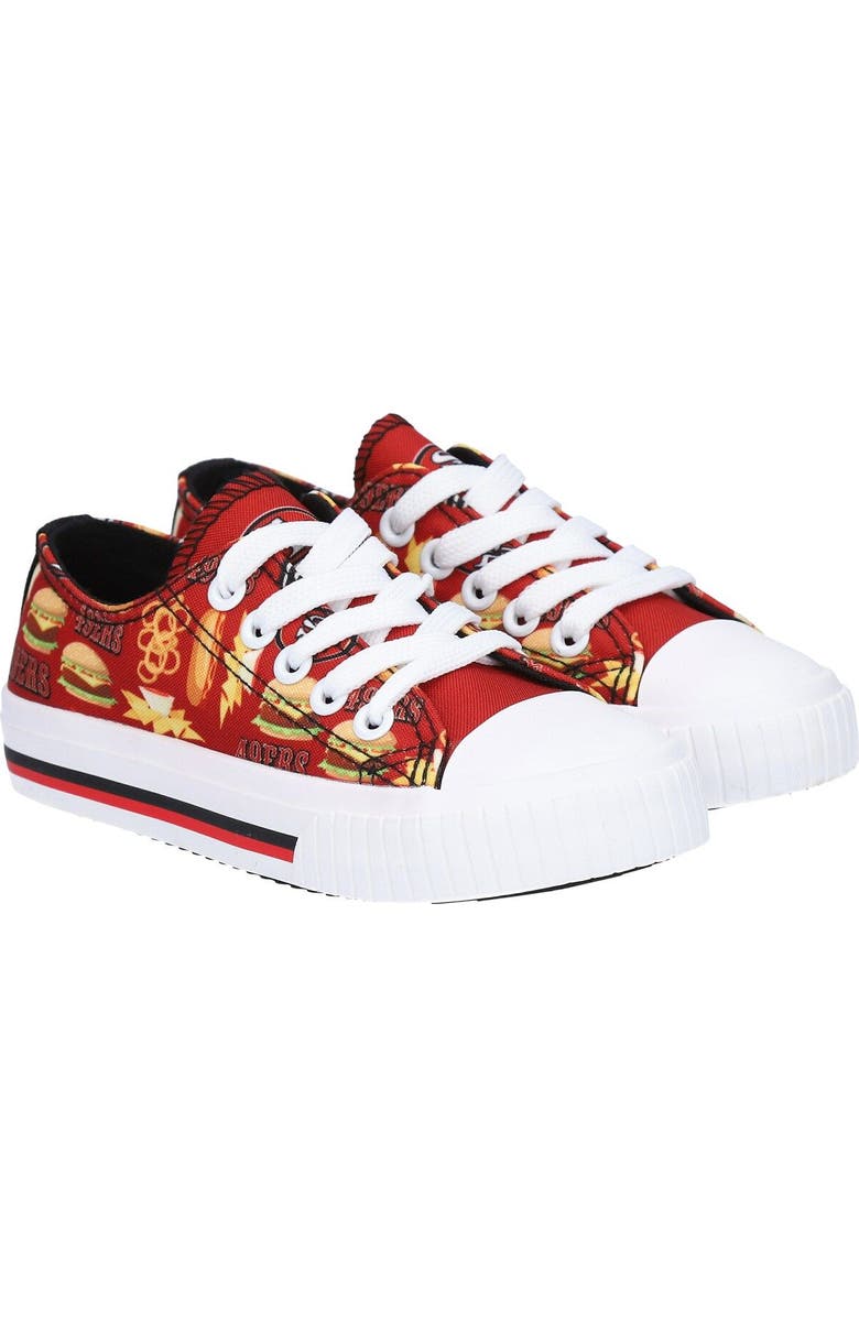 FOCO Youth FOCO San Francisco 49ers Food Print Low Top Canvas Sneakers, Main, color,