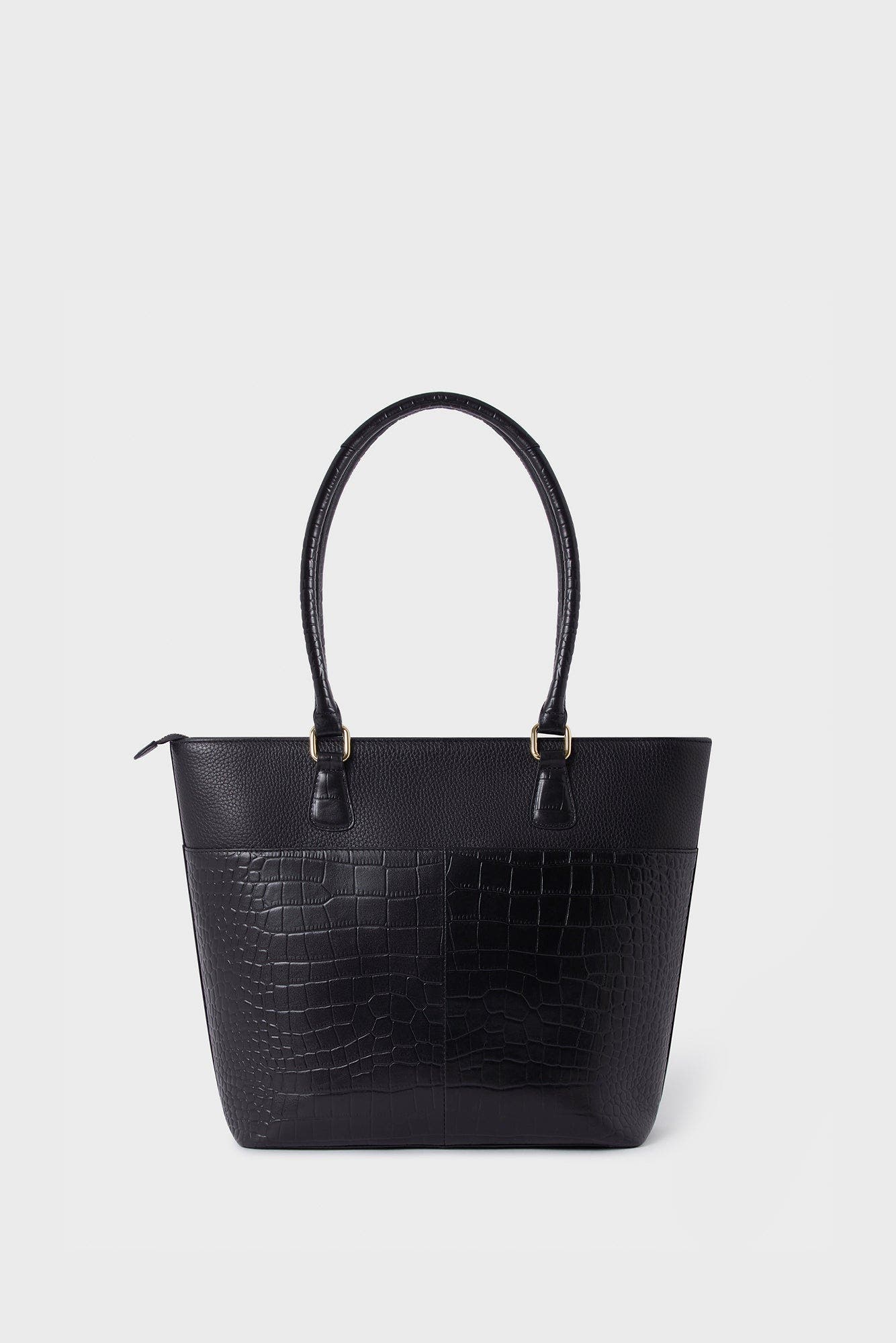 Osprey London The Kellie Leather Tote Bag, Alternate, color, Black