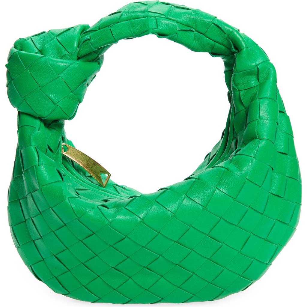 Bottega Veneta Mini Jodie Leather Hobo In Green