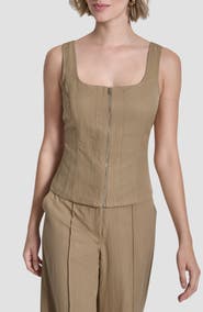 DKNY Zigzag Stitch Corset Top
