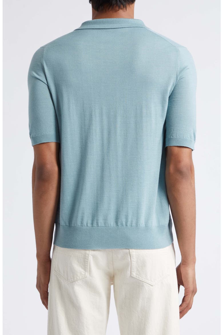Wool, Silk & Cashmere Polo, Alternate, color, AQUA