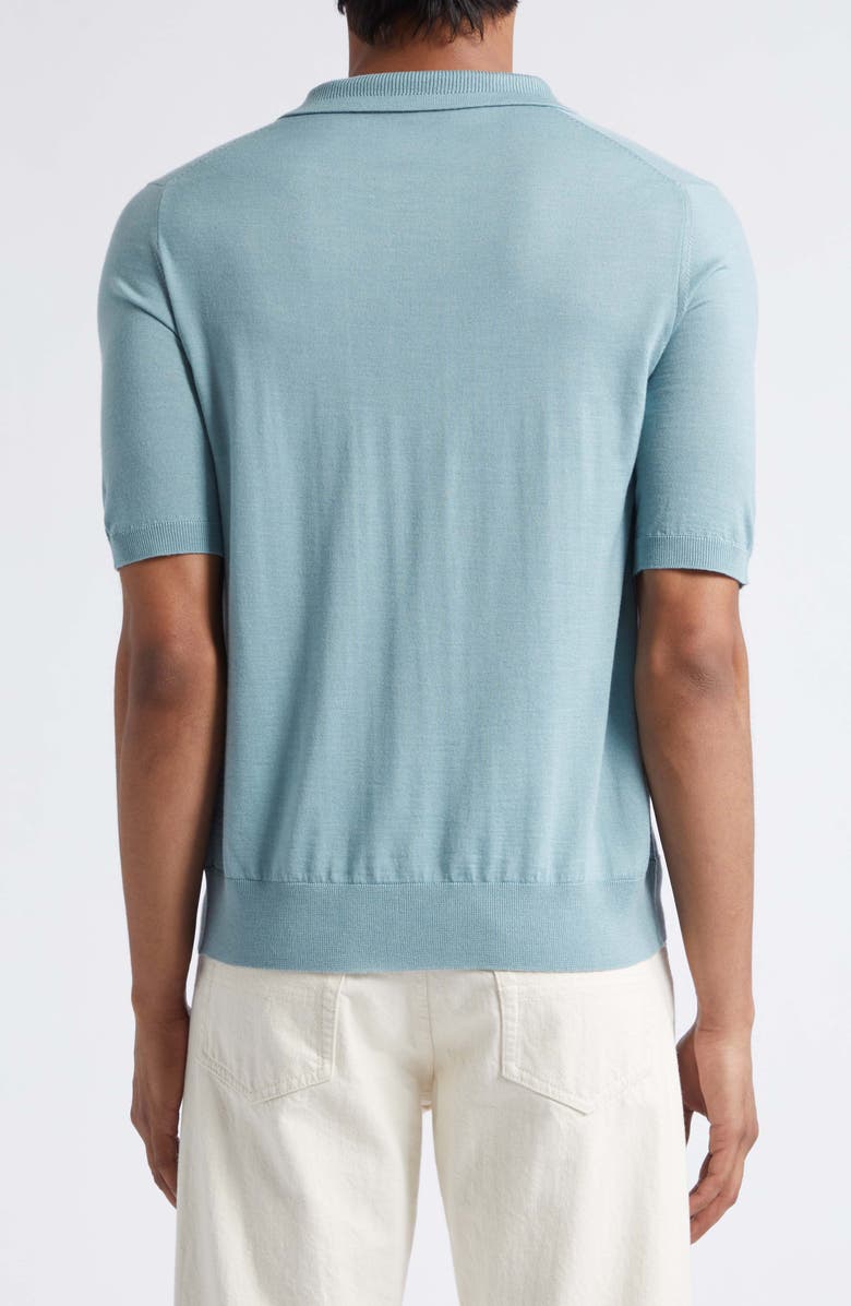 ISAIA Wool, Silk & Cashmere Polo, Alternate, color, Aqua
