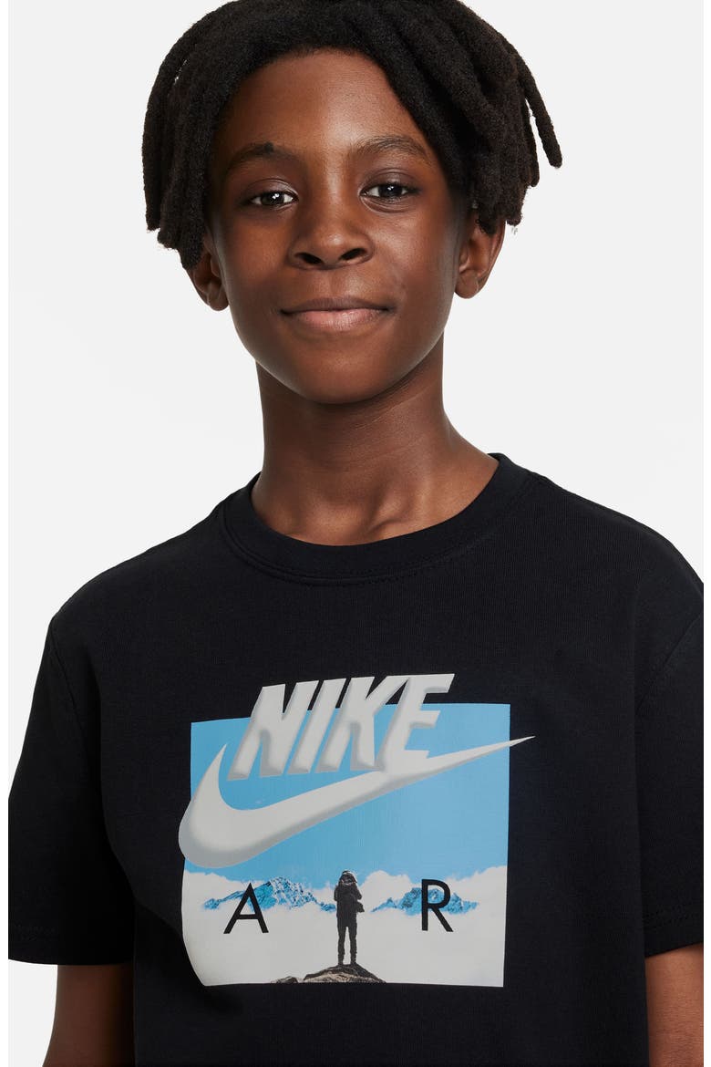 Kids' Sportswear Cotton Graphic T-Shirt, Alternate, color, BLACK