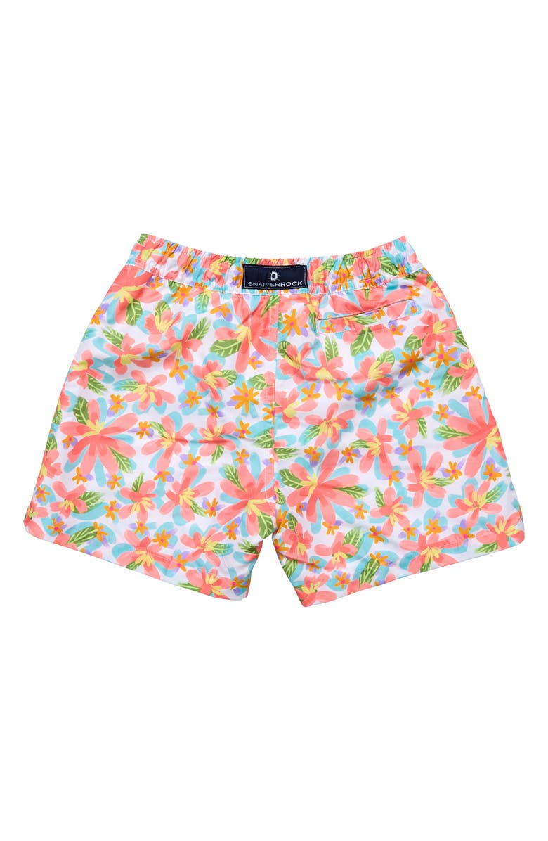 Snapper Rock Kids' Luau Swim Trunks, Alternate, color, Coral Multi
