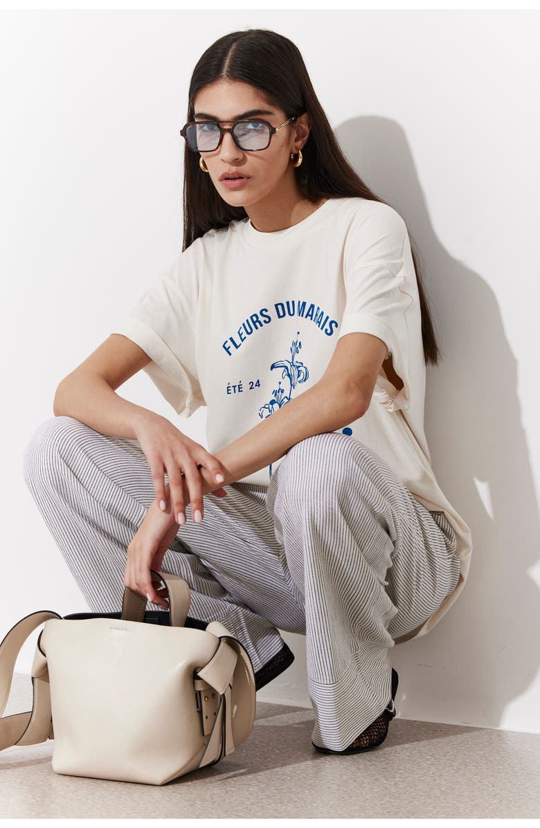 Gottex Beach Life Saltstripe Wide Leg Beach Pant Cover-Up, Alternate, color, Black-Cream