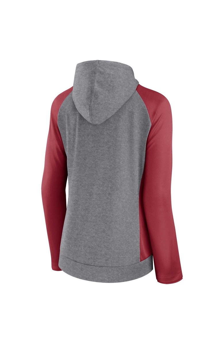 FANATICS Women's Fanatics Branded Heather Gray/College Cardinal Arizona Cardinals Blind Side Lightweight Full-Zip Hoodie, Alternate, color, Heather Gray