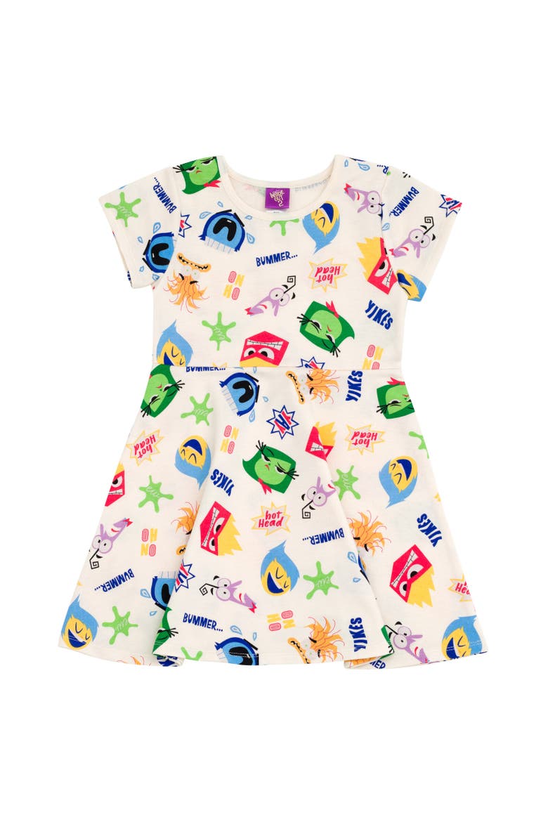 Short Sleeve Skater Dress, Main, color, Inside Out Beige