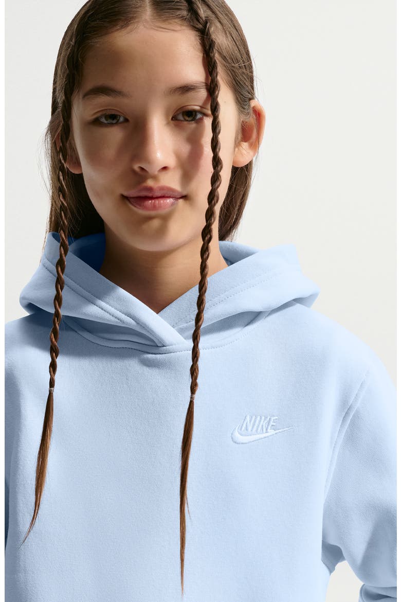 Kids' Club Fleece Hoodie, Alternate, color, HYDROGEN BLUE/ WHITE