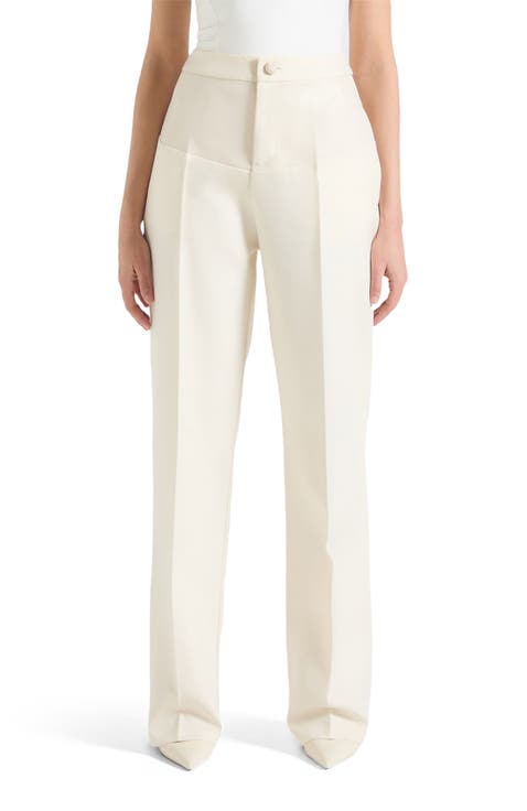Blanche Leather Panel Tailored Trousers