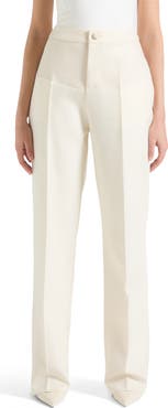 Manière De Voir Blanche Leather Panel Tailored Trousers