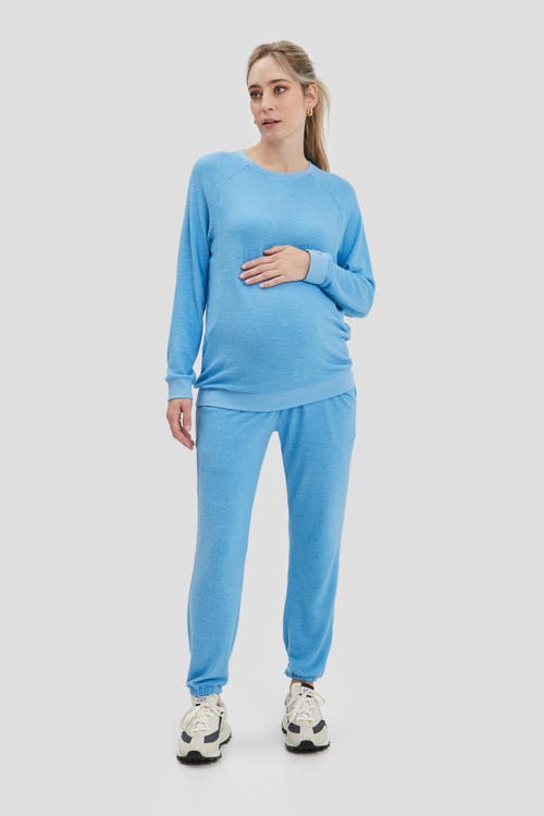 Nom Maternity Heart On My Sleeve Nursing Sweatshirt In Blue