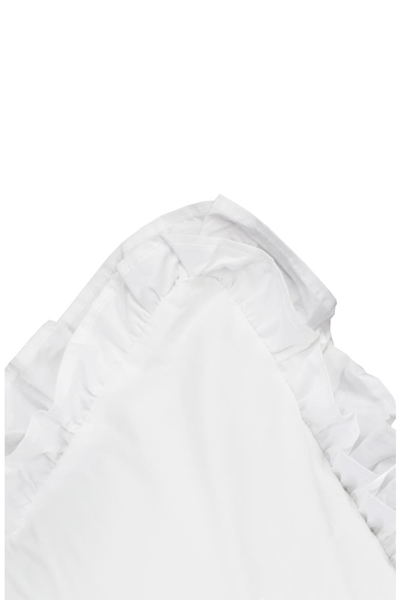 Percale Cotton Double Ruffle Duvet Set, Alternate, color, WHITE/ WHITE