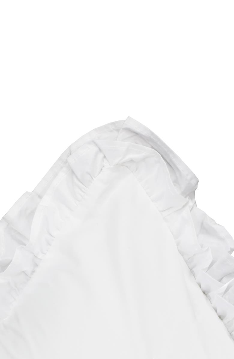 MELANGE HOME Percale Cotton Double Ruffle Duvet Set, Alternate, color, White/ White