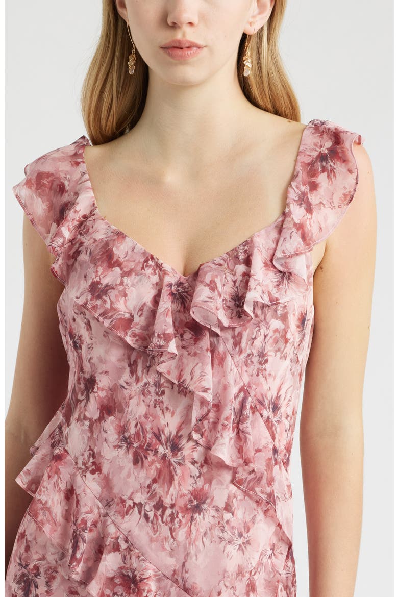 Ruffle Midi Dress, Alternate, color, PINK SUSIE PATCHWORK