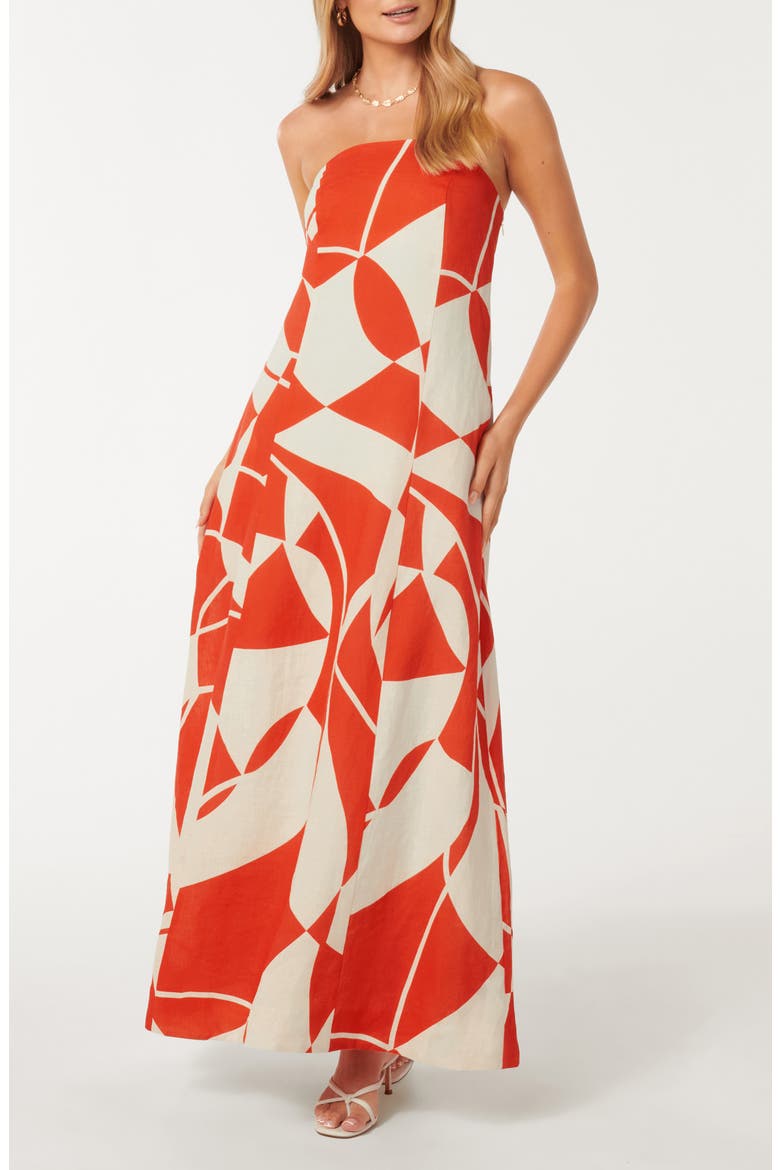 Amanda Strapless Maxi Dress, Main, color, VERE ABSTRACT