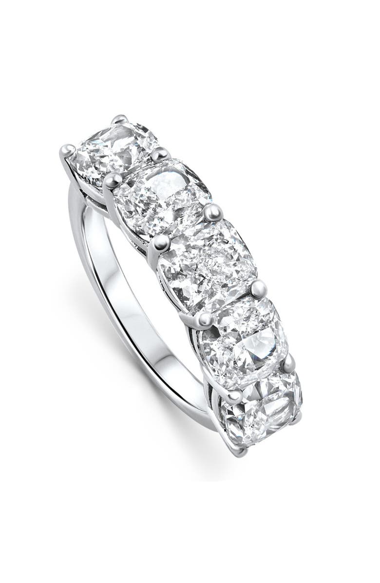 Bliss Diamond 5 1/4Ct Cushion Cut 5-Stone Diamond Wedding Anniversary Ring 14k Gold Lab Grown, Alternate, color, 14K White Gold