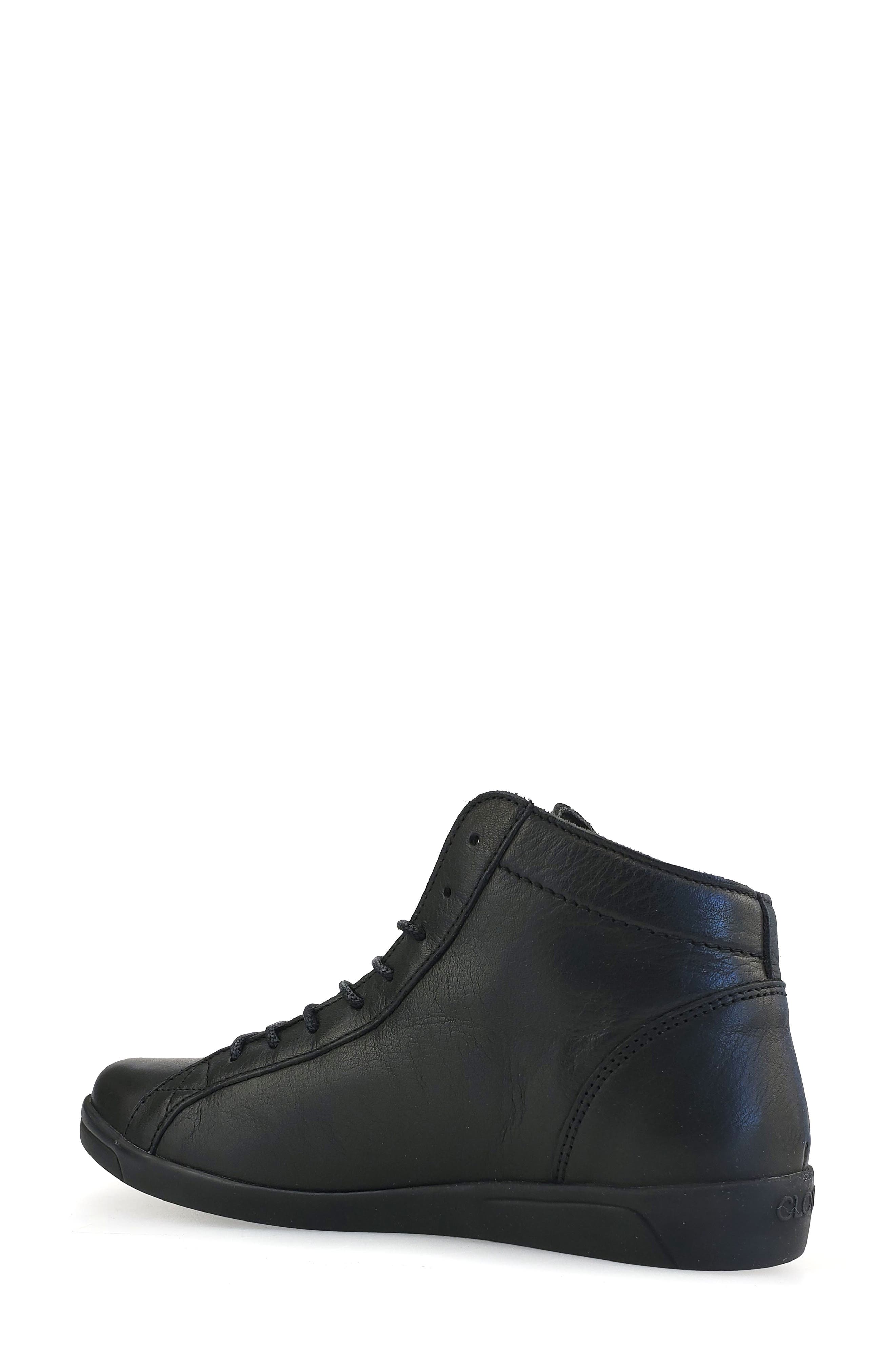Aika High Top Sneaker, Alternate, color, ALL BLACK LEATHER