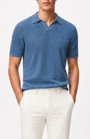 Onia Johnny Collar Cotton Textured Knit Polo